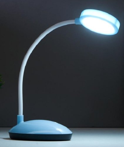 Светильник настольный светодиодный аккумуляторный 220В USB 2Вт Голубой фото Светильник настольный светодиодный аккумуляторный 220В USB 2Вт Голубой картинка